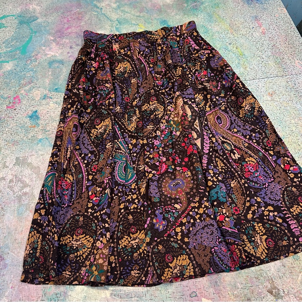 Vintage Paisley Floral Skirt